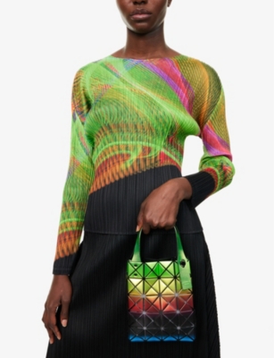 Bao Bao Issey Miyake Womens Magic Hour Woven Top-handle Bag Light Green Base In Light Green Base