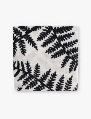 ETTA LOVES: Plant-print extra-large sensory cotton muslin 120cm