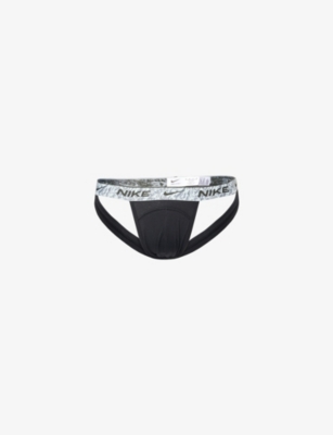 NIKE: Logo-Waistband Stretch-Cotton Jock Strap