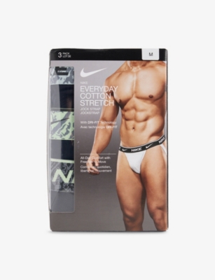 NIKE: Logo-Waistband Stretch-Cotton Jock Strap