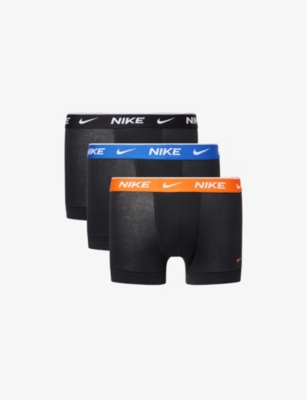 NIKE: Everyday Logo-Waistband Pack of Three Cotton-Jersey Trunks