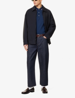 VALENTINO GARAVANI: VLogo stripe-trim cotton-jersey polo shirt