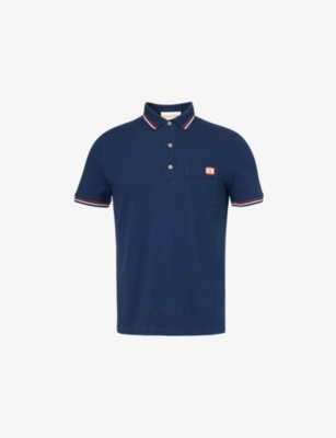 VALENTINO GARAVANI: VLogo stripe-trim cotton-jersey polo shirt