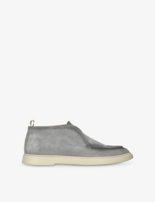 OFFICINE CREATIVE MENS BONES SUEDE MID-TOP BOOTS GREY MID