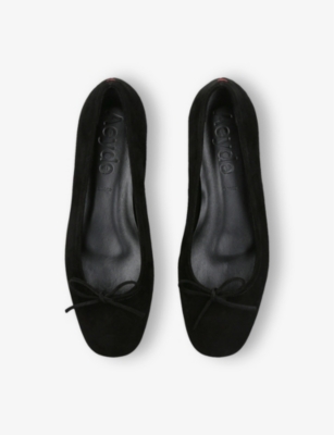 AEYDE: Delfina Suede Ballerina Flats