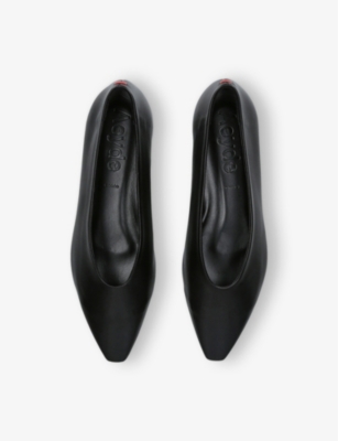 Aeyde Womens Betty Square-toe Leather Ballet Flats Blac In Black
