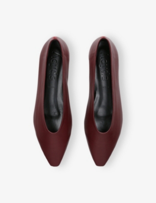 Aeyde Womens Wine Betty Pointed-toe Leather Ballet Flats In Wine