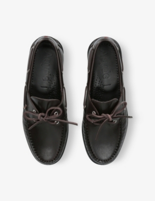 AEYDE WOMENS DARK BROWN HARRIS LEATHER MOCCASIN FLATS EUR 37 / 4 UK