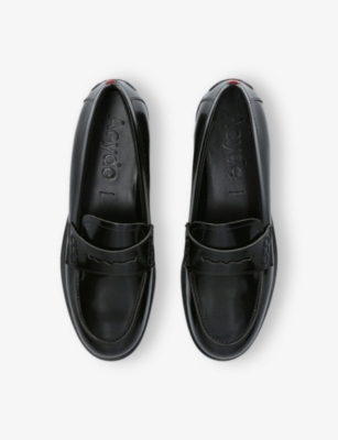 Aeyde Womens Oscar Leather Loafers Blac In Black