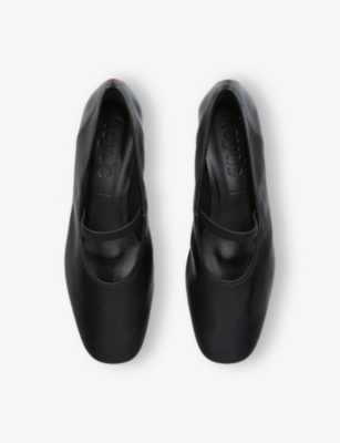 AEYDE: Pippa Block-Heel Leather Ballet Flats