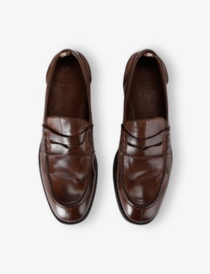 Officine Creative Mens Chronicle Leather Loafers Mid Brow In Mid Brown