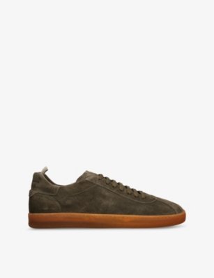 Officine Creative Mens Green Oth Karma Light Logo-embellished Low-top Suede Trainers In Khaki