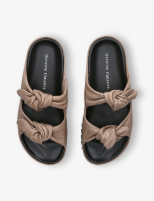 Officine Creative Womens Taupe Pelagie 021 Twist-knot Leather Sandals In Taupe