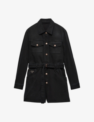 PRADA: Short loose-fit denim jumpsuit