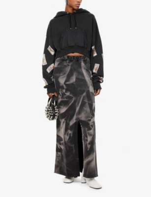 AVAVAV: Tie-dye-print split cotton-jersey maxi skirt