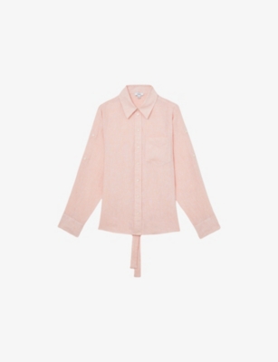 REISS: Leora Tie-Back Slim-Fit Linen Shirt