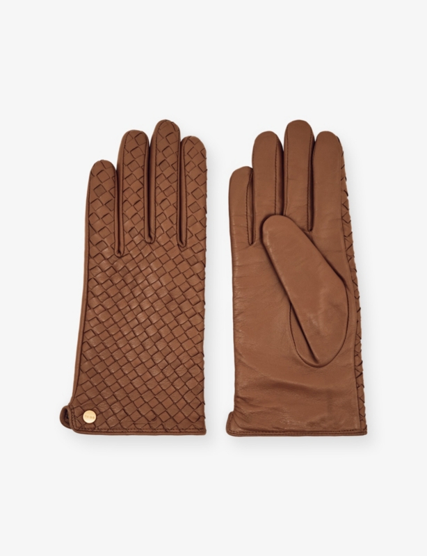 Giana woven-construction leather gloves