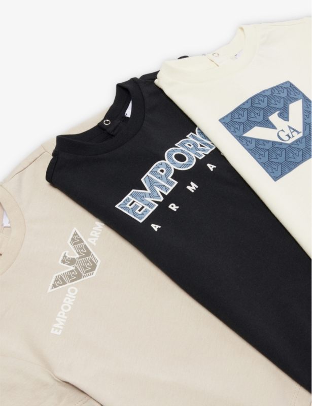 Logo-print short-sleeve pack of three cotton T-shirts 6-36 months