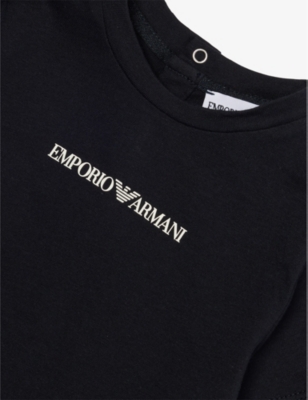 EMPORIO ARMANI: Branded Short-Sleeved Cotton-Jersey T-Shirt 6-24 Months