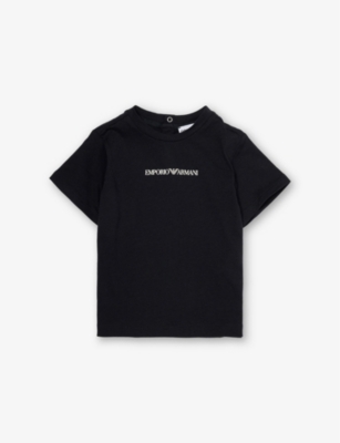 EMPORIO ARMANI: Branded Short-Sleeved Cotton-Jersey T-Shirt 6-24 Months