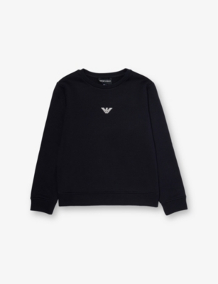EMPORIO ARMANI: Logo-Print Cotton-Jersey Sweatshrt 4-16 Years