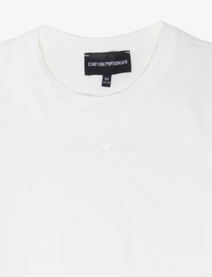 EMPORIO ARMANI: Logo-Print Crewneck Cotton T-Shirt 4-16 Years