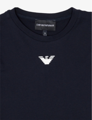 EMPORIO ARMANI: Logo-Print Crewneck Cotton T-Shirt