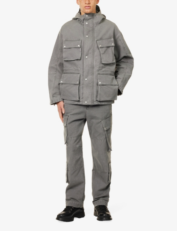Represent x Belstaff hooded patch-pocket cotton jacket