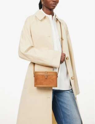 Shop Hunting Season Womens Camel The Round Trunk Suede Cross-body Bag