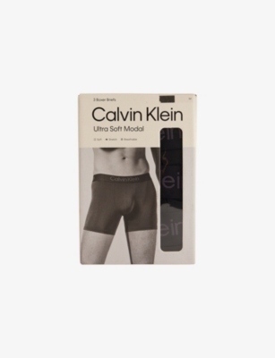 CALVIN KLEIN: Soft Modal Logo-Waist Pack Of Three Stretch-Jersey Briefs