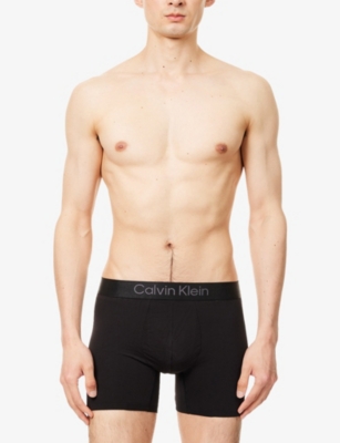 CALVIN KLEIN: Mid-Rise Branded-Waistband Stretch-Jersey Trunk