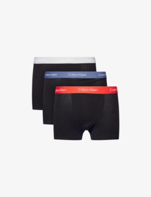 CALVIN KLEIN: Icon Logo-Waist Pack Of Three Cotton-Jersey Trunks