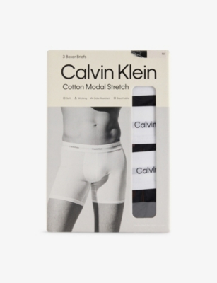 CALVIN KLEIN: Logo-Waistband Pack Of Three Stretch Modal And Cotton Briefs