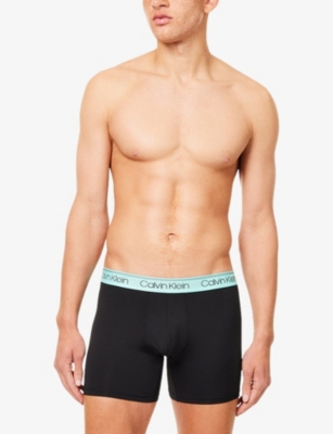 Calvin Klein Mens Microfiber Stretch Logo-waist Pack Of Three Stretch-jersey Briefs Bl Mauve Saharah