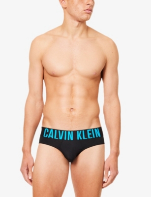 Calvin Klein Mens Intense Power Logo-waist Pack Of Three Stretch-jersey Briefs Bl Wht Misty Gr Lgs