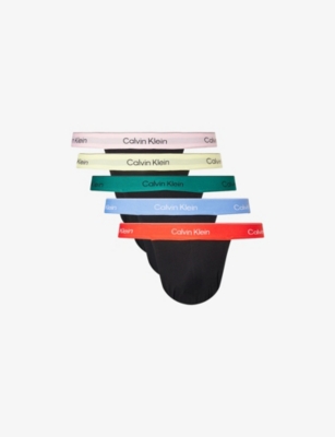 CALVIN KLEIN: Icon-Pride Jock-Strap Pack Of Five Cotton-Jersey Briefs