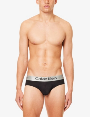 CALVIN KLEIN: Brushed Microfiber Logo-Waist Pack Of Three Stretch-Jersey Briefs