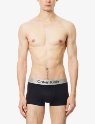 CALVIN KLEIN: Branded-Waistband Stretch-Woven Trunks