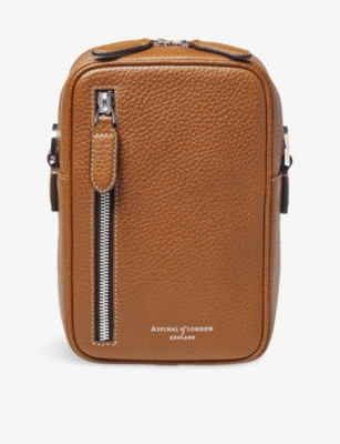 Aspinal Of London Womens  Reporter North South Leather Cross-body Bag In Brown