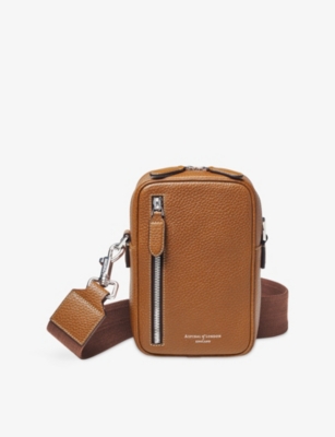 Aspinal Of London Womens  Reporter North South Leather Cross-body Bag In Brown