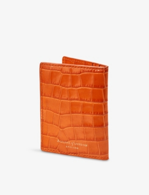 Aspinal Of London Womens Marmalade Double Fold Leather Card Holder