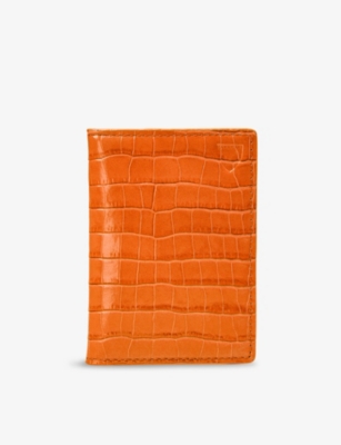 Aspinal Of London Womens Marmalade Double Fold Leather Card Holder