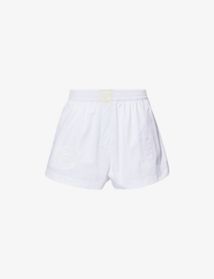 LACOSTE: Linette Logo-Embroidered Cotton Shorts