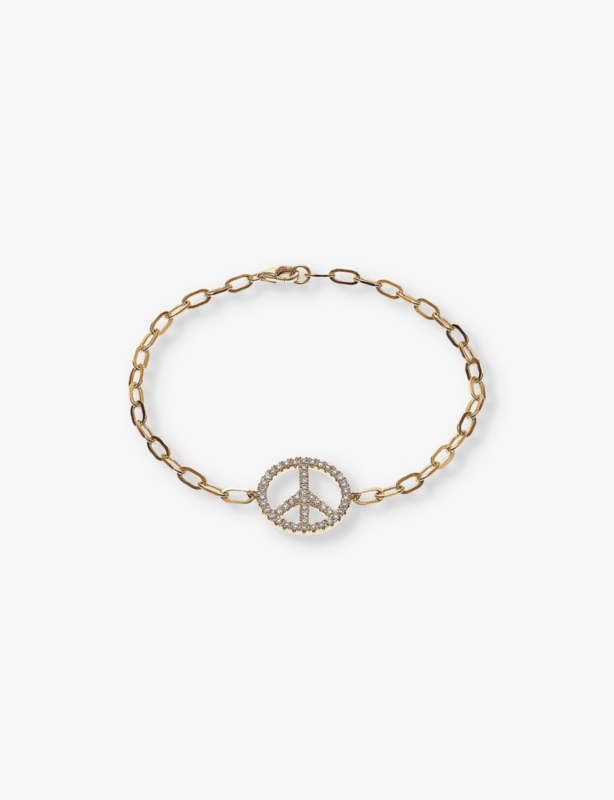 Peace Out 14ct yellow-gold and 0.42ct diamond bracelet