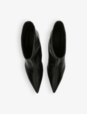 KHAITE: Andee pointed-toe heeled leather ankle boots