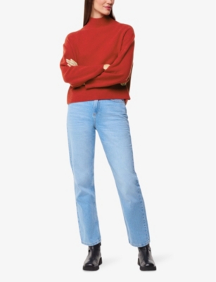 Whistles Womens Funnel-neck Relaxed-fit Wool Jumper Red In Red