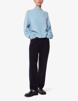 WHISTLES: Funnel-neck relaxed-fit wool jumper