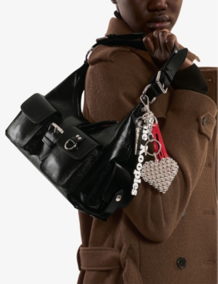 THE KOOPLES WOMENS WHITE BRANDED RUBBER BAG CHARM 