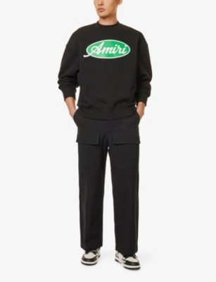 AMIRI: Oval crew-neck oversized cotton-jersey sweatshirt