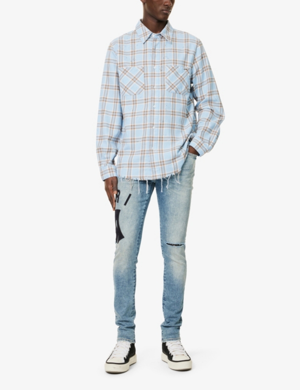 Brand-patch skinny-leg denim jeans
